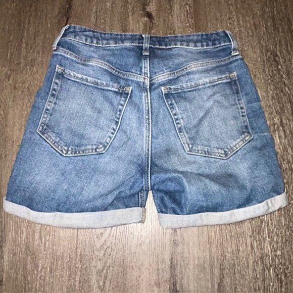 Old Navy High Rise O.G. Straight Denim Blue Jean Shorts Womens Size 2 Pockets - Picture 4 of 4